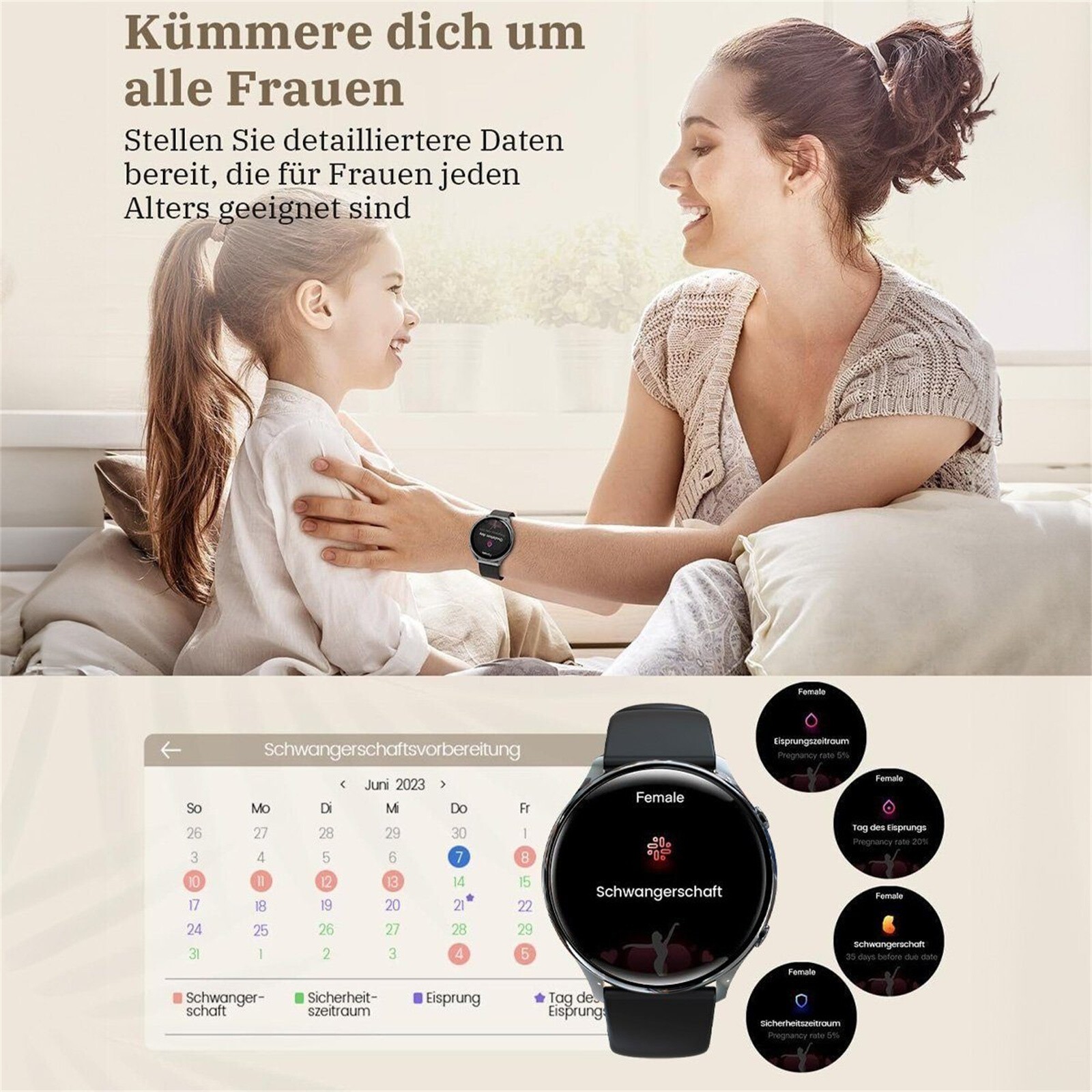 2024 Smart Watch For Women, Waterproof Smartwatch Bluetooth For iPhone Samsung✅