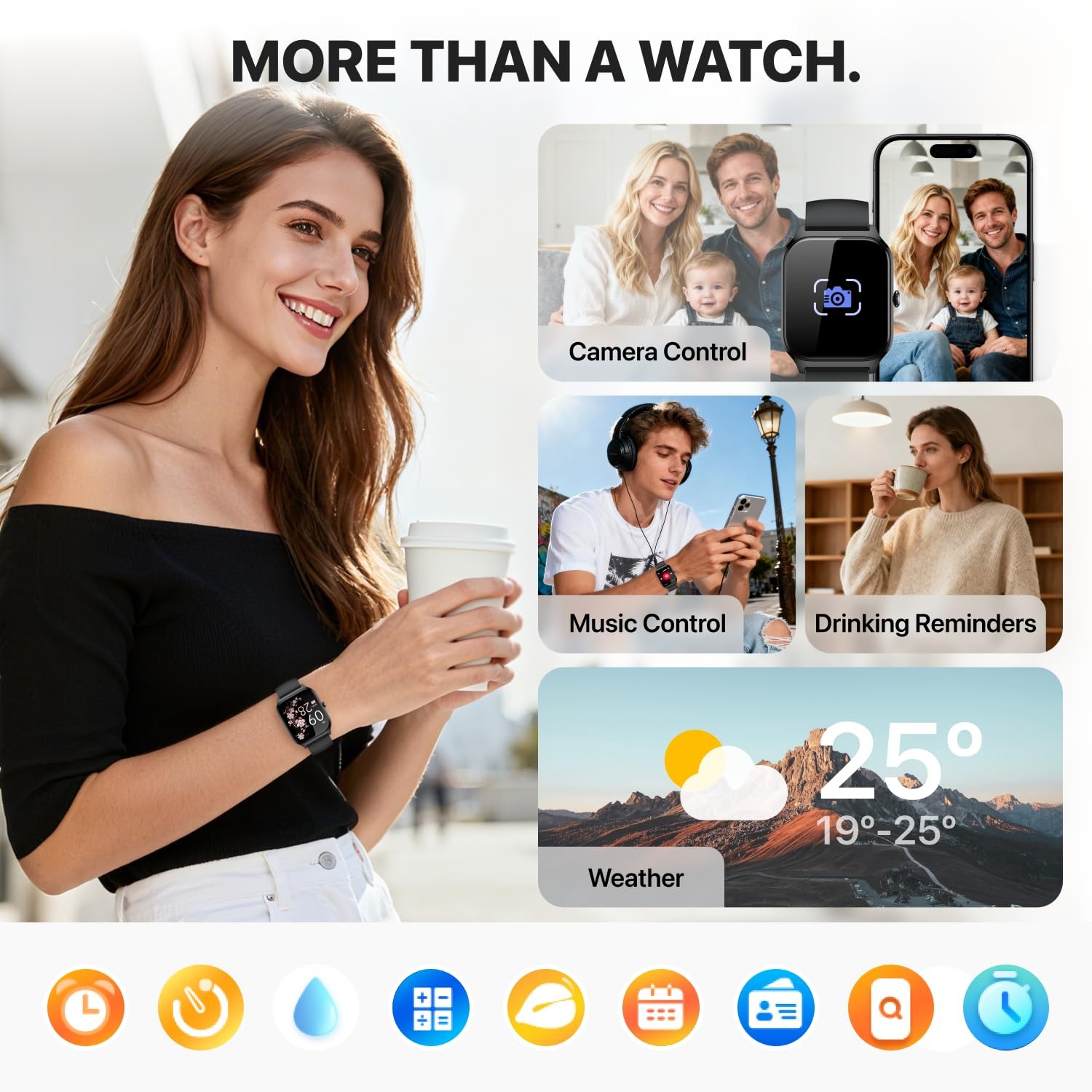Reloj Inteligente De Pulsera Con Bluetooth Para Hombre iOS iPhone y Android 2026