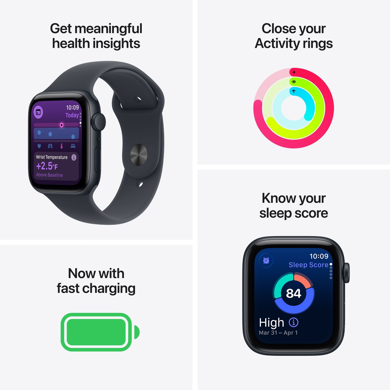 Apple Watch SE 3 40mm Midnight Aluminum – Midnight Sport Band MEH94LW/A