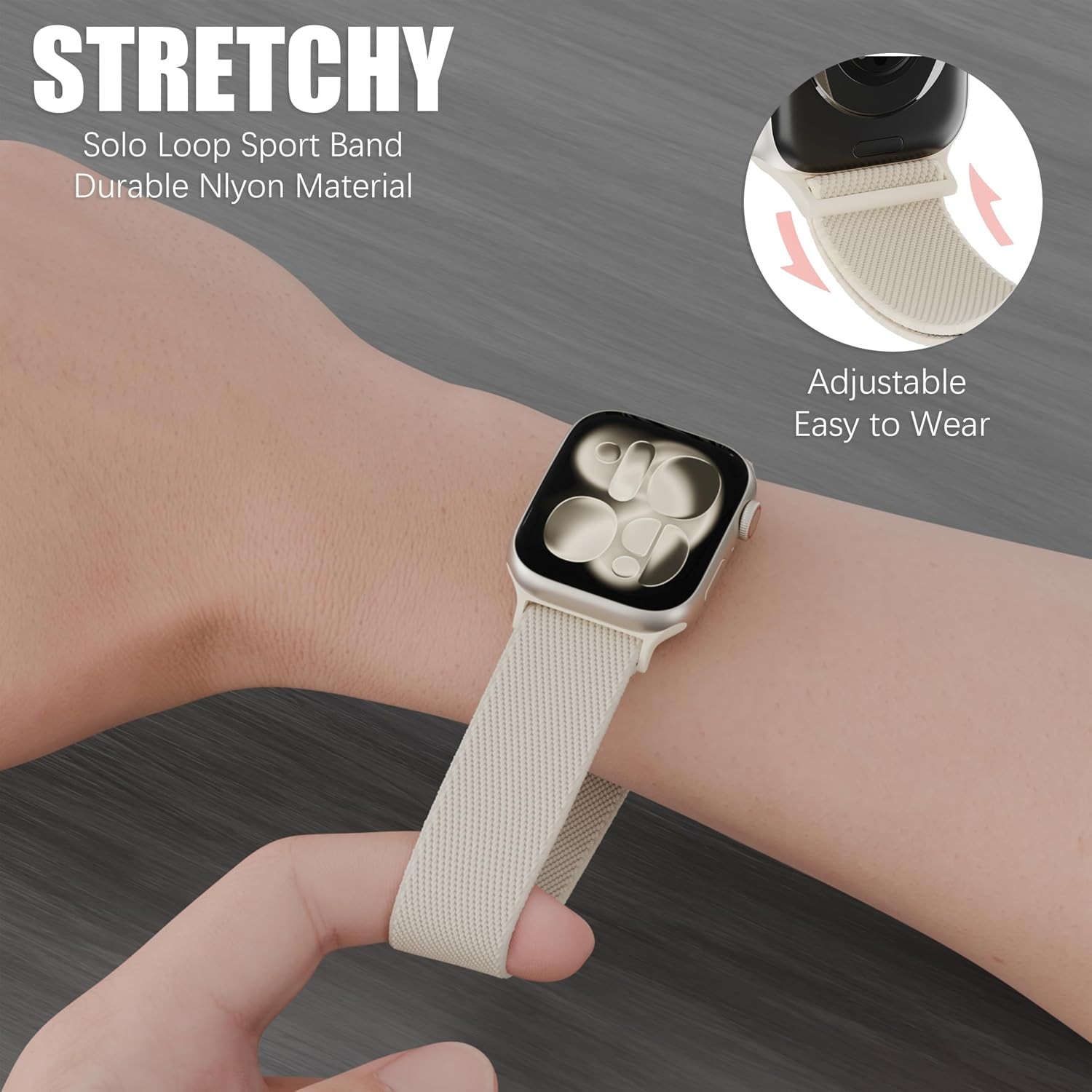 Adjustable Soft Nylon Strap Compatible with Apple Watch Series 11/10 38mm-49mm