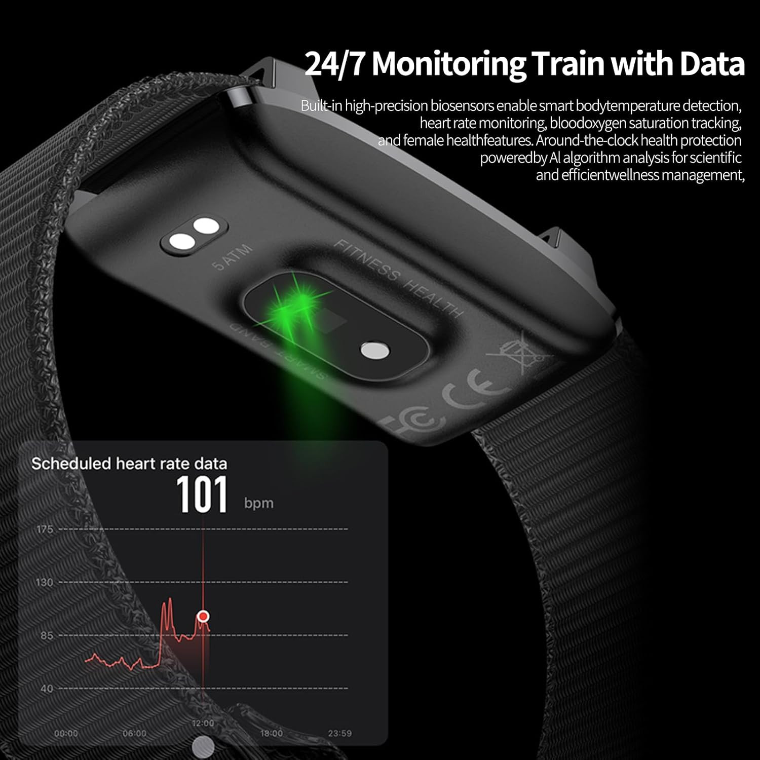 Smart Fitness Tracker Bracelet for Men & Women – Heart Rate & Sleep Monitor