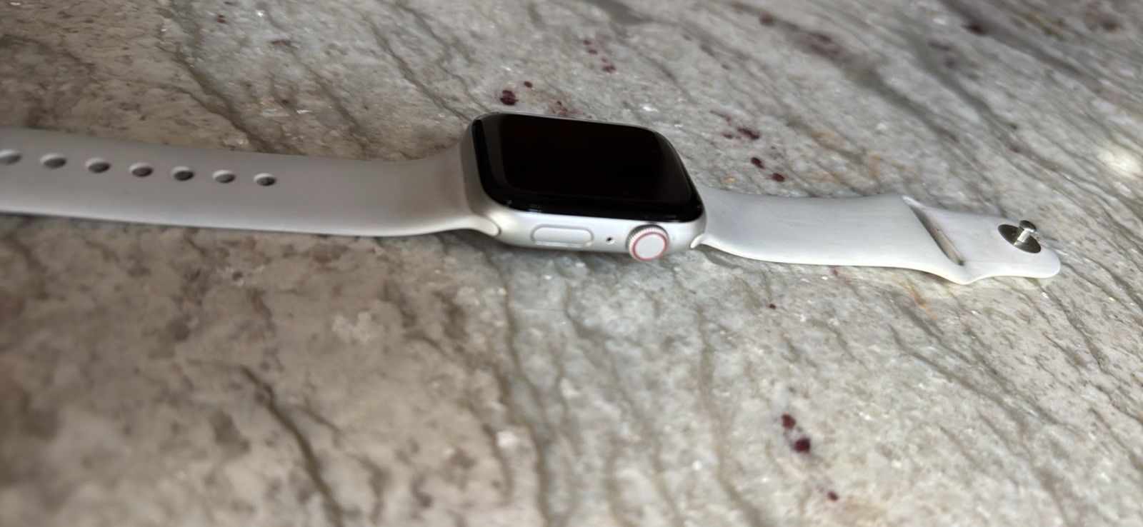 Apple Smart Watch Silver Aluminum Case White Silicone Band Extra Bands