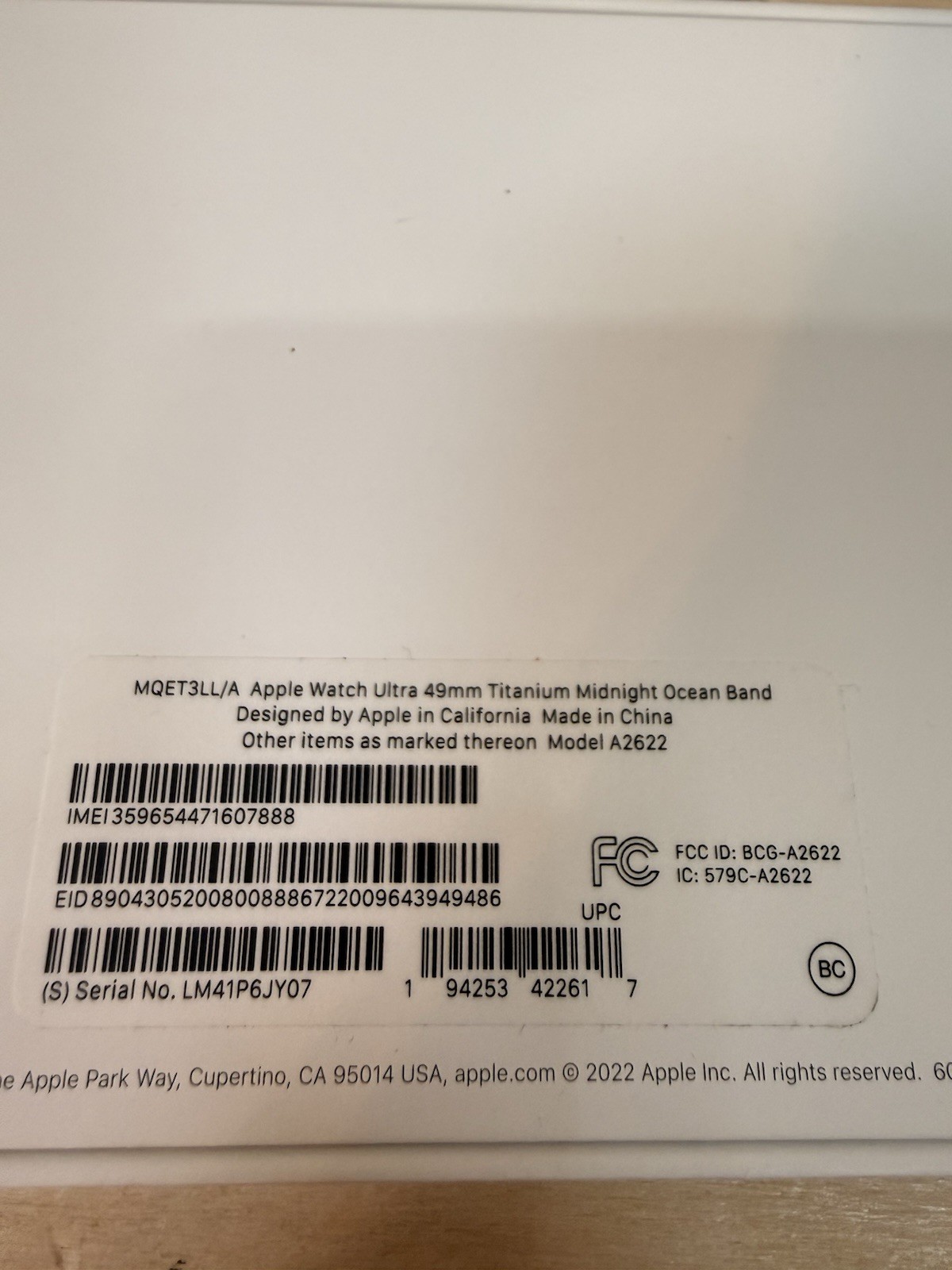Apple Watch Ultra 49mm (1st Gen) Titanium Midnight Ocean Band Alpine Loop