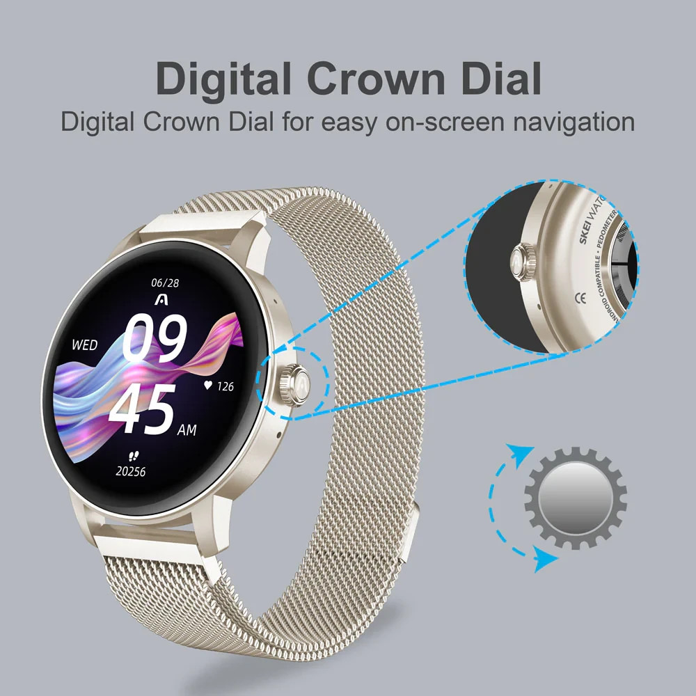 SkeiWatch C61 Smartwatch — Box & Accessories Included — AS-IS / Powers On
