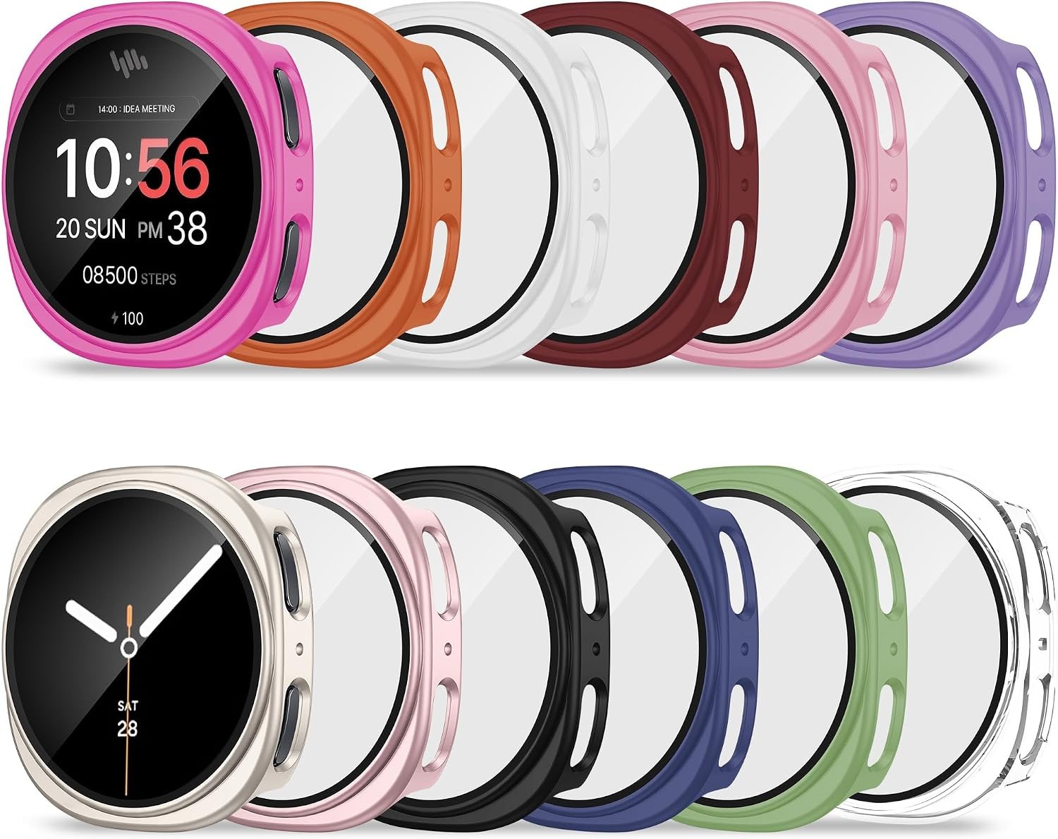 12 Pack Case for Samsung Galaxy Watch 8 40mm with Tempered Glass Screen Protecto