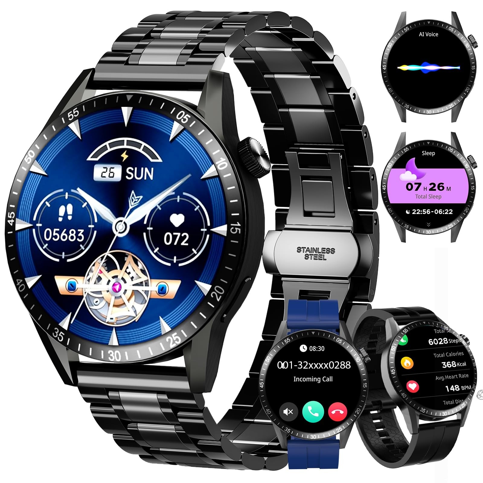 for Men, 1.39″ HD Display, 190+ Sports