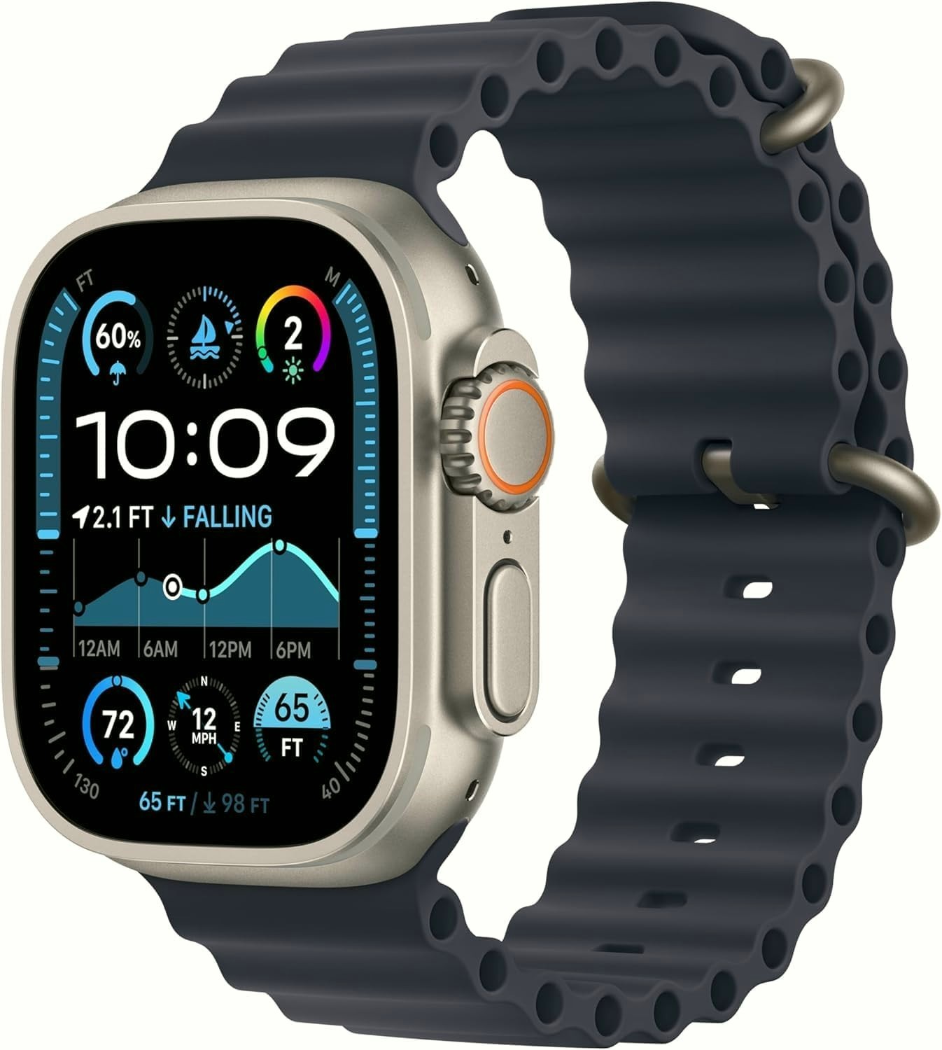 Apple Watch Ultra 2 [GPS + Cellular, 49mm] – Titanium Case with Blue Ocean Band