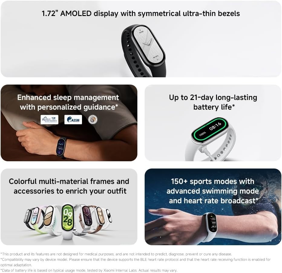 Mi Smart Band 10 Ceramic Edition – 1.72″ AMOLED & 21 Days Battery – Pearl White-
