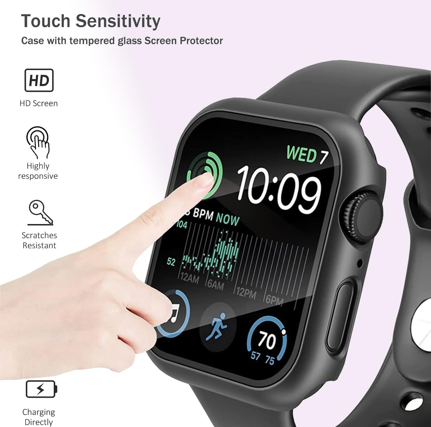 Colorful 12-Pack Case with Tempered Glass Protector for 46mm Apple Watch Series