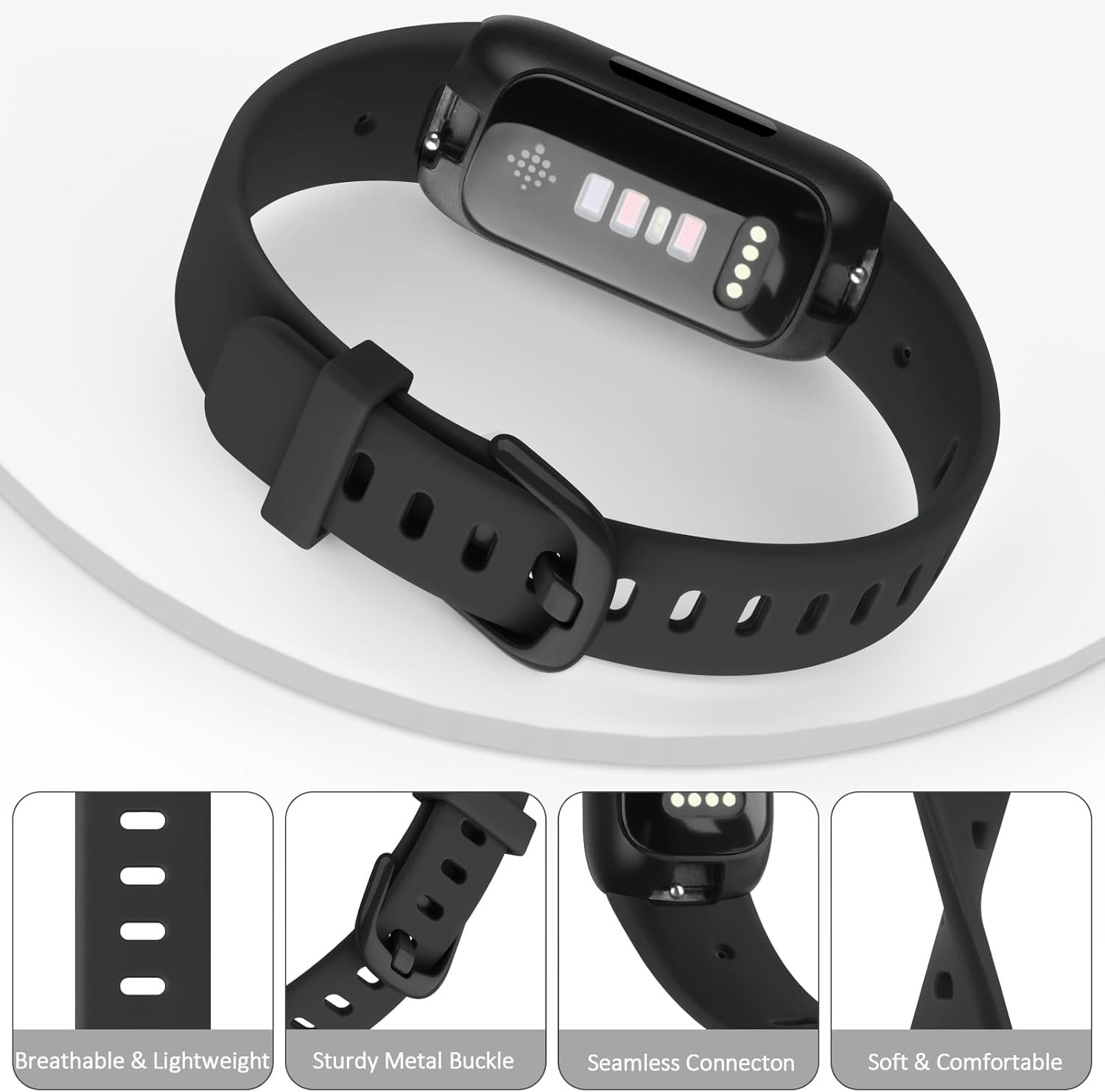 2 Pack Silicone Strap Compatible with Fitbit Inspire 3