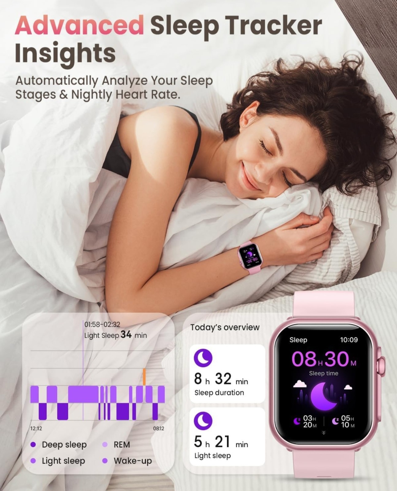 Smart Watch Unisex Fitness: 1.85″ Smart Watch with 30 Days+ Battery Life IP68