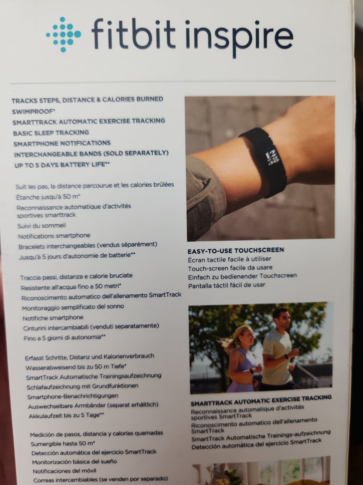 NEW Fitbit Inspire 1 Smartwatch Fitness & Wellness Tracker Pink W/ S&L Wristband