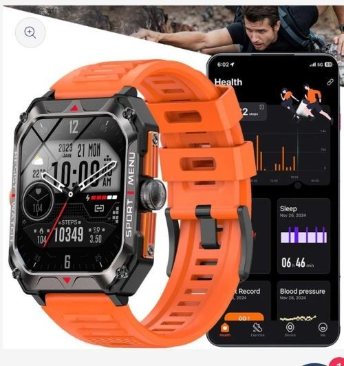 Eternity – Smart Watch Multi Function with Orange Band (IP67)
