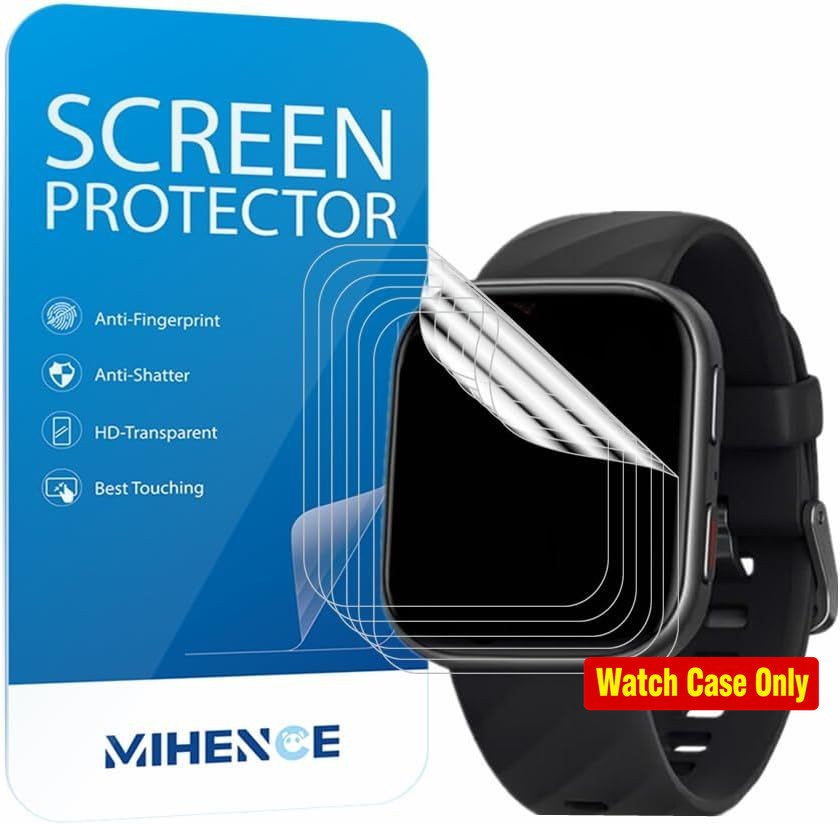 6PCS HD TPU Protective Film for FITVII HM57 Fitness Tracker 1.85” Screen Protec