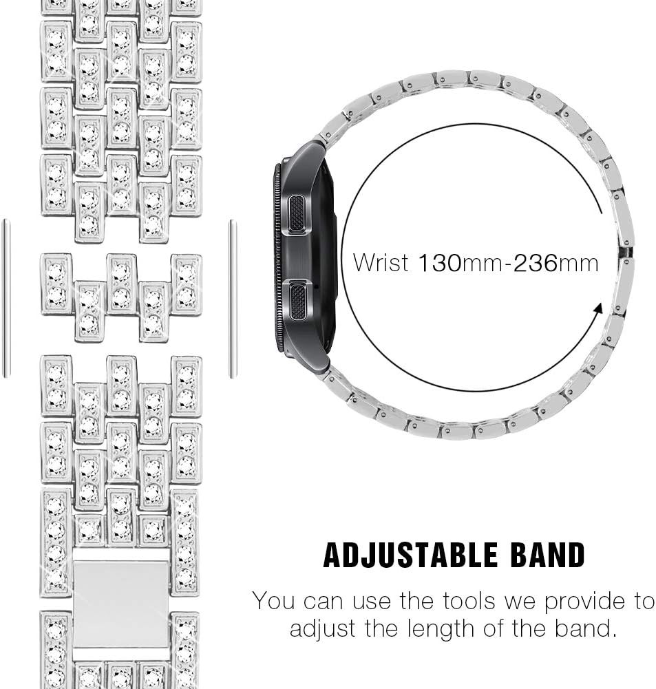 2 Pack Metal Strap Compatible with Samsung Galaxy Watch 7 40mm 44mm Bling