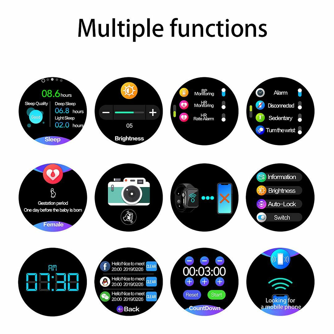 Waterproof Men Business Smart Watch Bluetooth Call SMS Reminder For Android iOS