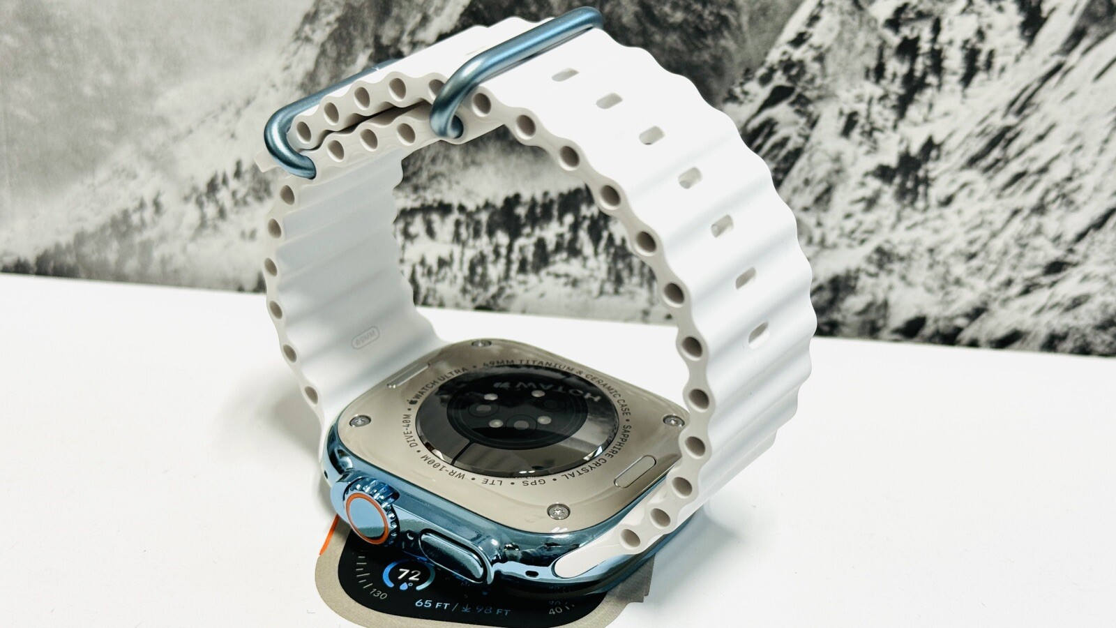SKY BLUE Apple Watch ULTRA 3 49mm Titanium Custom Polished Anodized White Ocean