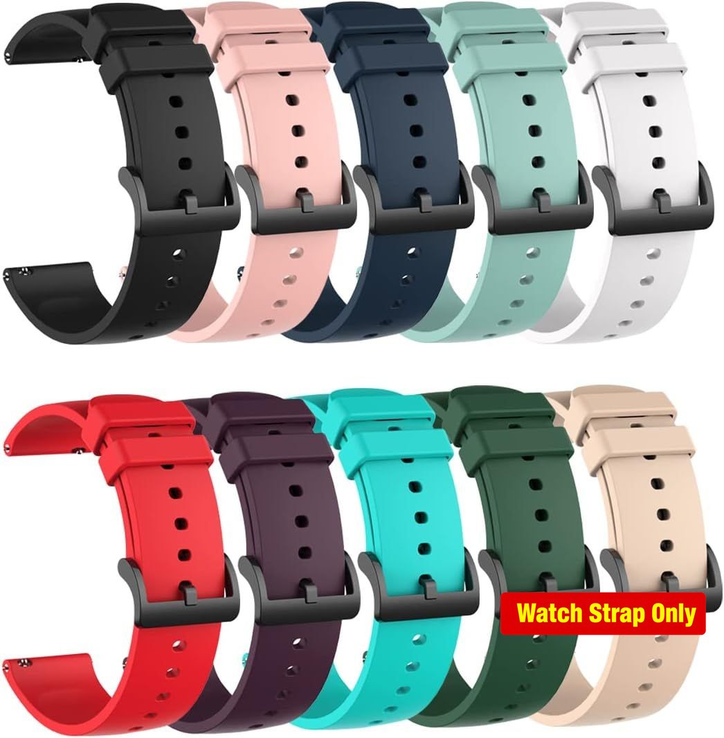10 Pack Waterproof Silicone Strap Compatible with RUXINGX G62 22mm