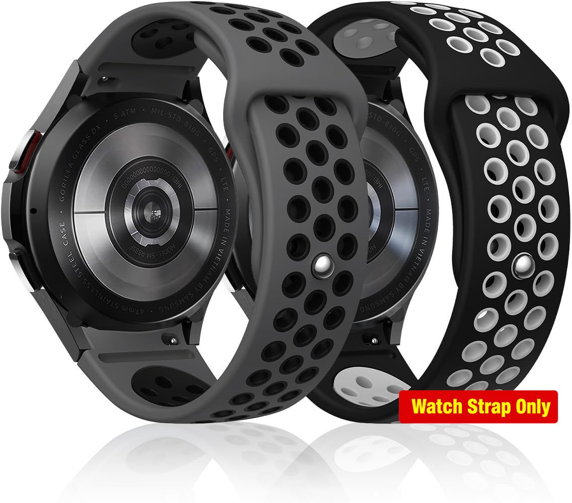 20mm Silicone Sport Strap Compatible with Samsung Galaxy Watch 6 Classic 47mm
