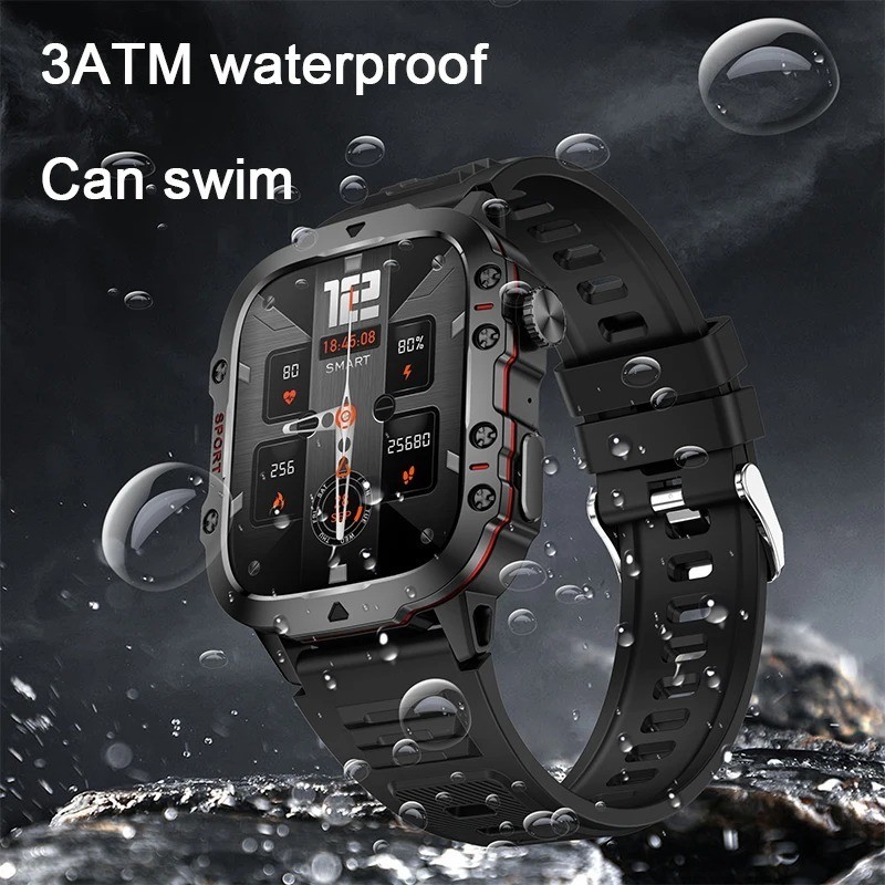 2025 New For Men Military Smart Watch Men IP68 5ATM Outdoor Sports Fitness Track