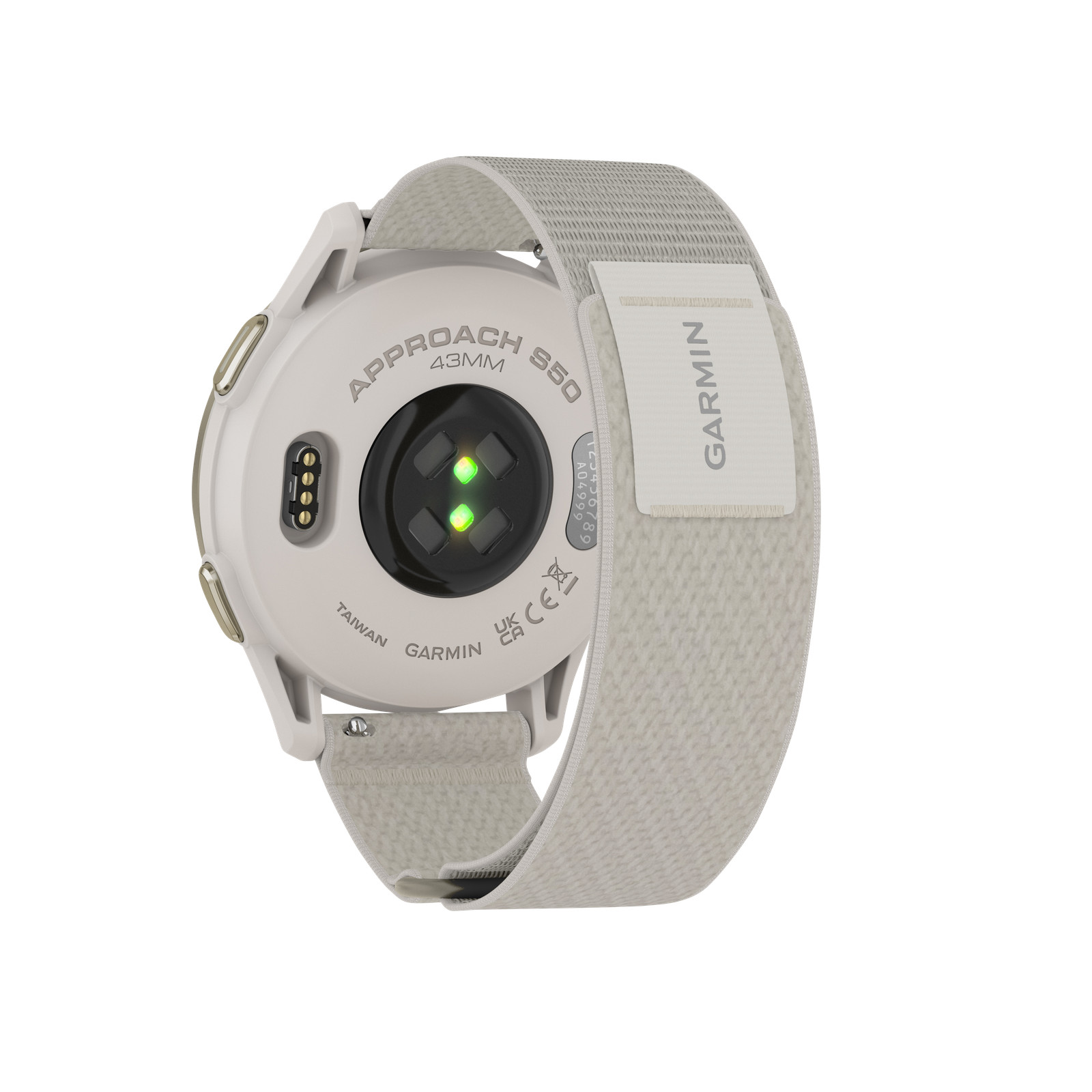 Garmin Approach S50, Gold Bezel/Ivory ComfortFit Nylon Band, (010-03010-01)