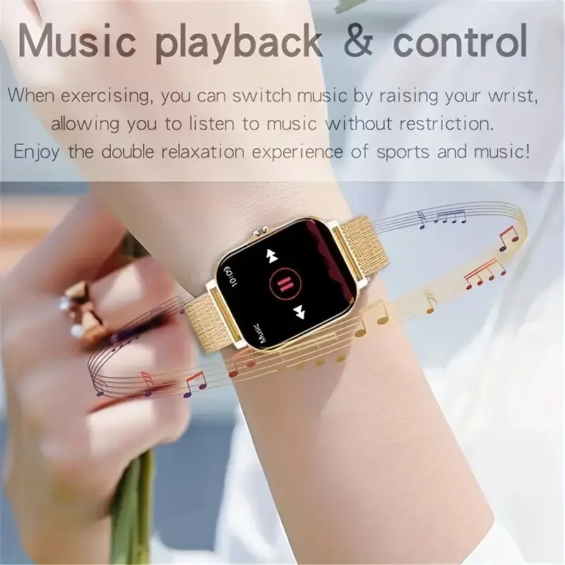 2.01″ HD Smartwatch Bluetooth Call Fitness Tracker Sports DIY Dial Weather