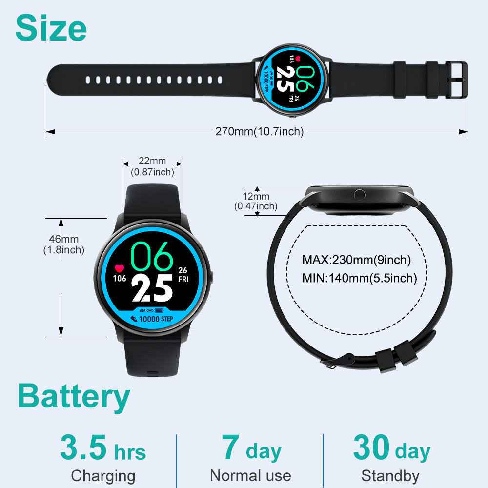Heart Rate Smart Watch Men Women Steps Activity Fitness Tracker for iOS Android