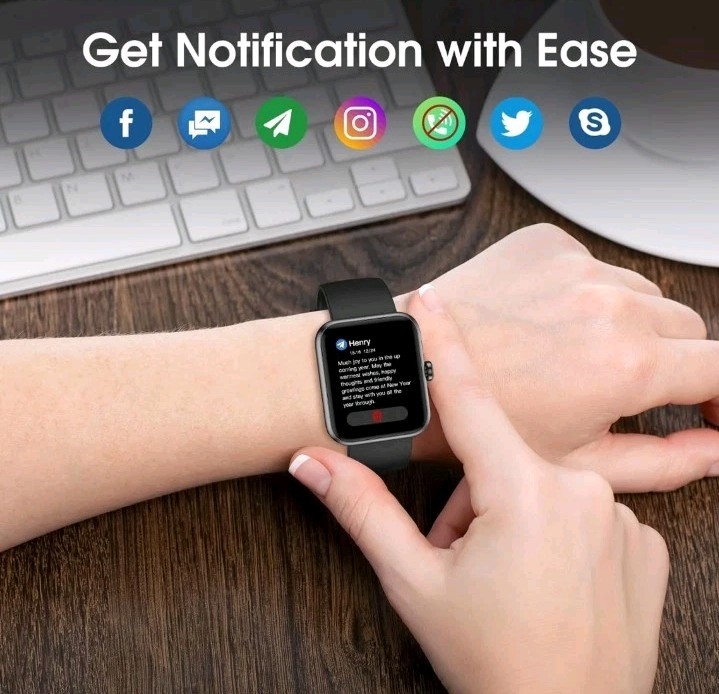 Smart Watch, Fitness Tracker with 45mm Touchcreen, Heart Rate Monitor, Blood…