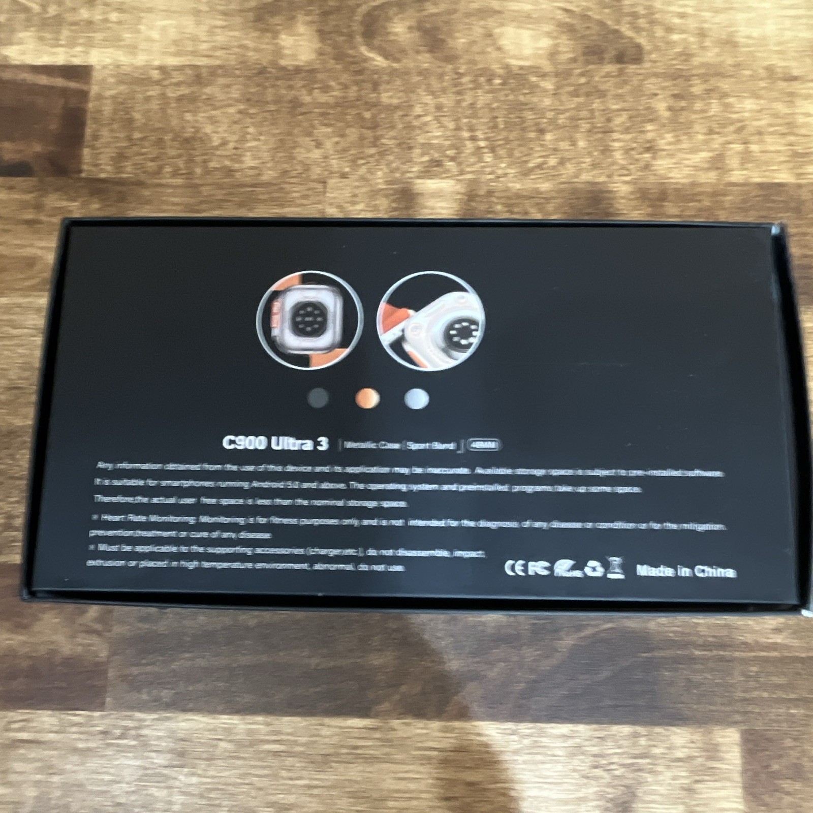 BIG C900 Ultra 3 Smart Watch 49mm Silver Metal Case Orange Silicone Band 4GB