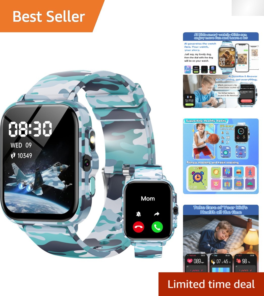 Fun AI Kids Watch with Music Player & Pedometer – Perfect Gift for Boys 5-12