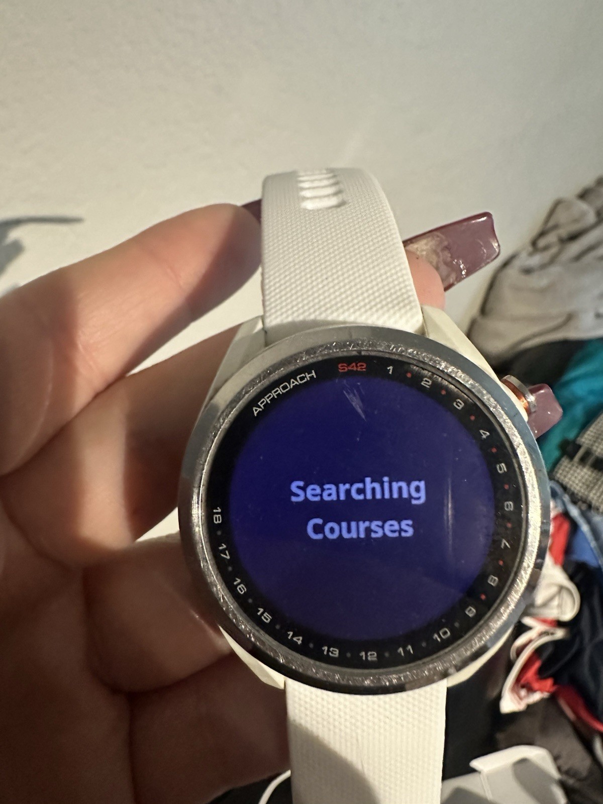 Garmin Approach S42 GPS Golf Smartwatch 42mm White Silicone Band Bluetooth