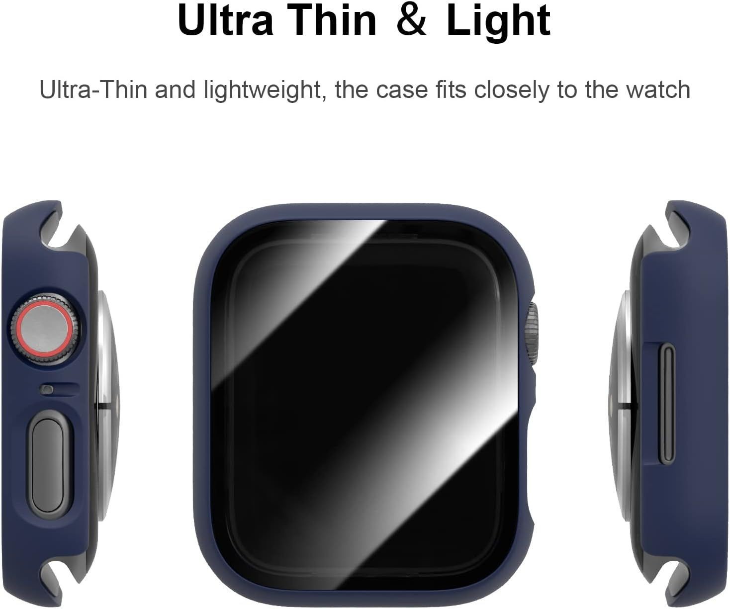 6-Pack Tempered Glass Screen Protector Case for Apple Watch 41mm, Ultra-Thin