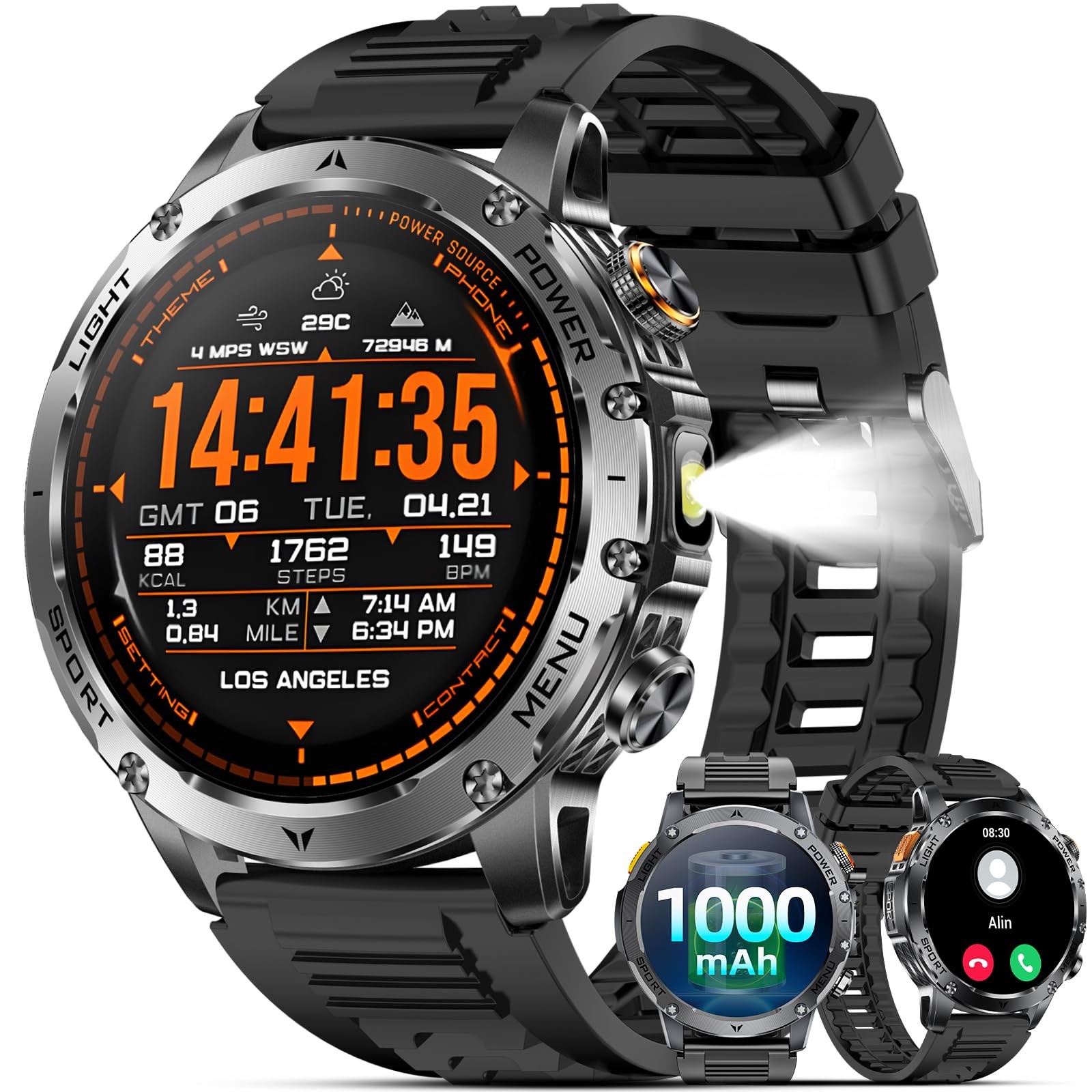 Military Smart Watches for Men (Answer/Make Calls), Smart Watch with 100-Days…