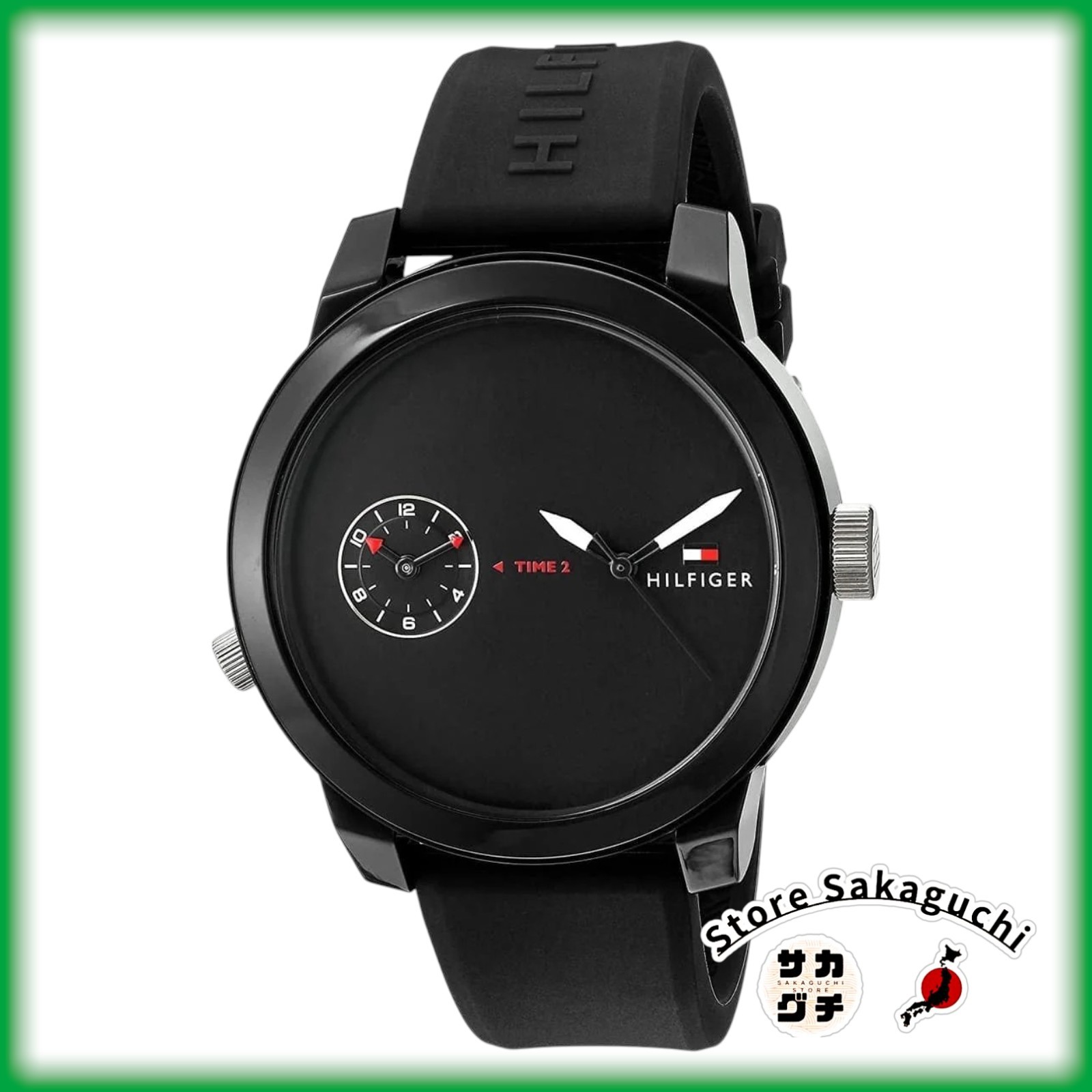 Tommy Hilfiger Denim Men’s Women’s Quartz Watch 1791326 Black Silicone Strap