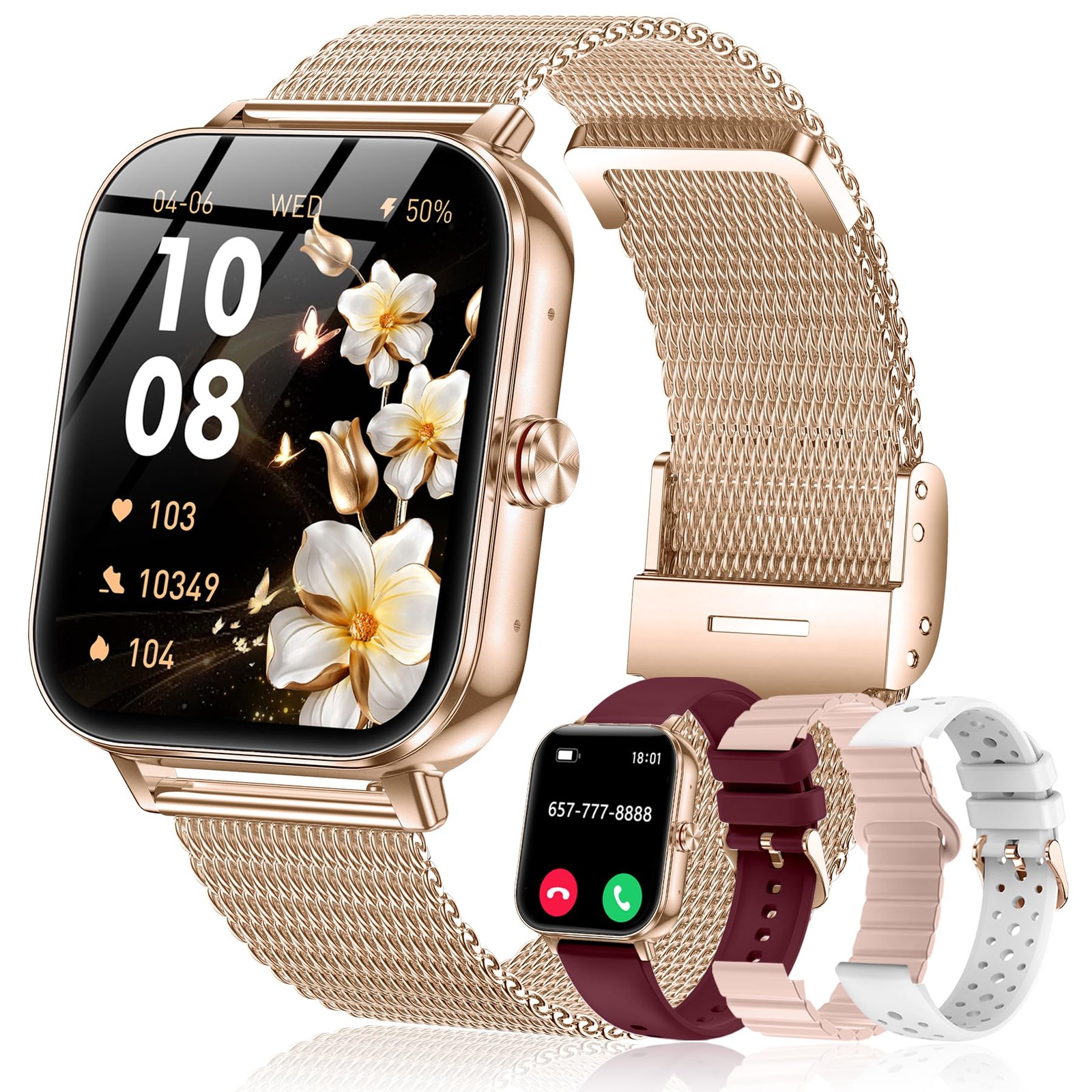 Smart Watches for Women (Android&iPhone), 1.85″ HD with Calls/Messages/Notifi…