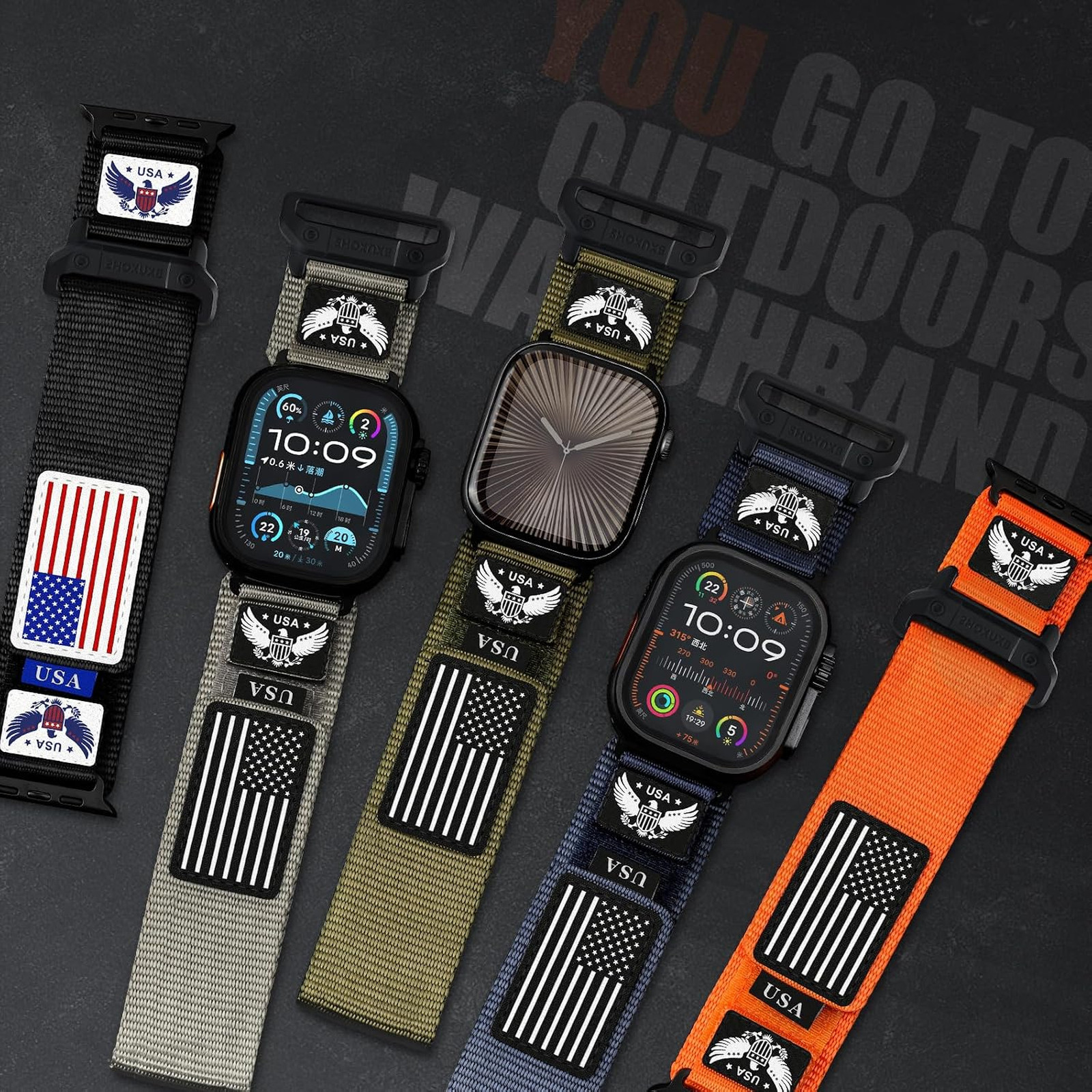 Rugged Nylon Watch Band for Apple Watch Ultra Series 3 2 1 49mm 45mm 44mm 42mm