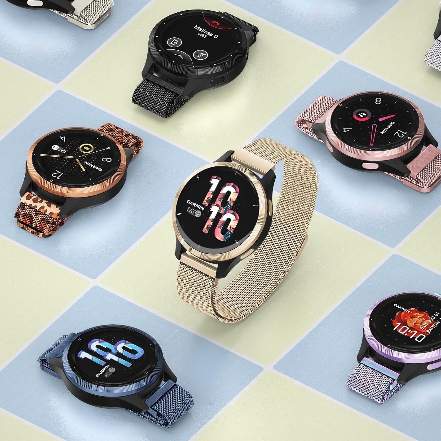 18mm Metal Strap Compatible with Garmin Venu 3S 41mm Quick Release