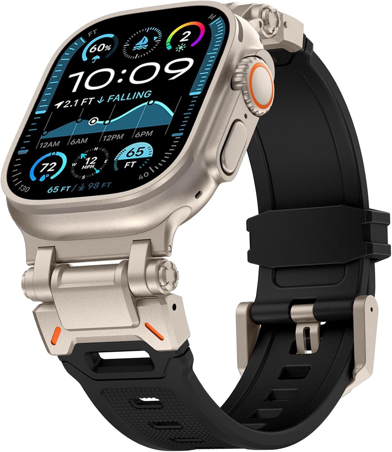Silicone Rubber Strap Compatible with Apple Watch Ultra 49mm Series 11 10