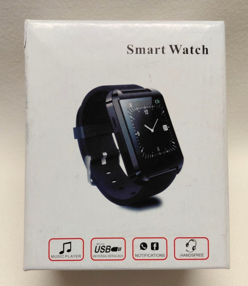 Android Black Smart Watch Bluetooth Smartphone Handsfree Music Fb Notifications