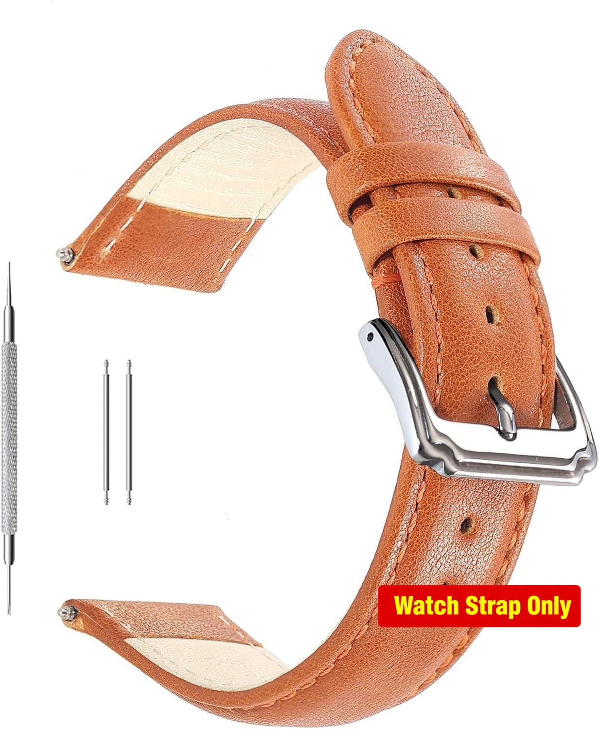 Calf Leather Strap Compatible with 14mm 16mm 18mm 20mm 22mm Watches