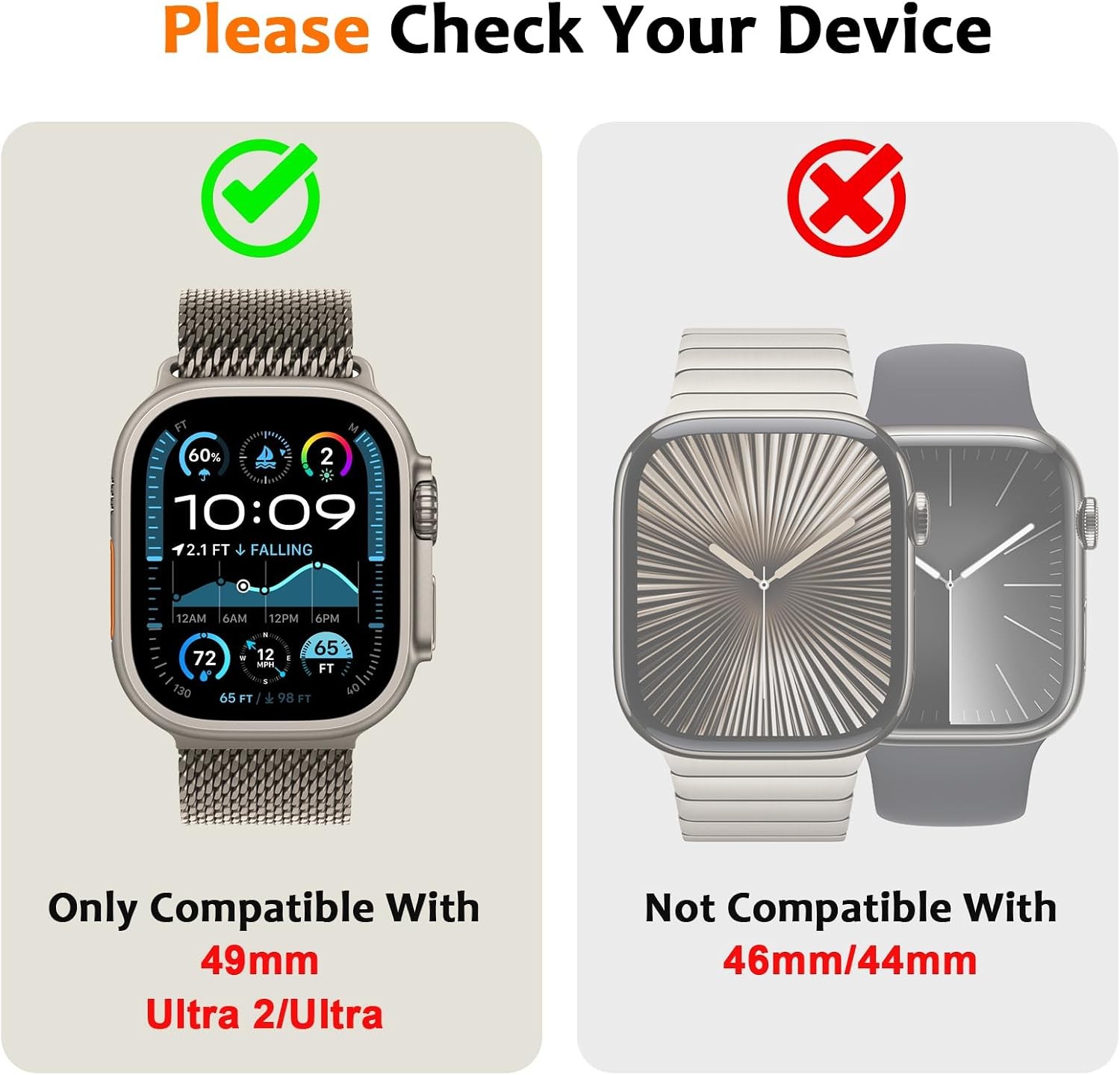 Rugged 2 in 1 Case for Apple Watch Ultra 49mm, Metal Thin Frame Bumper Cover