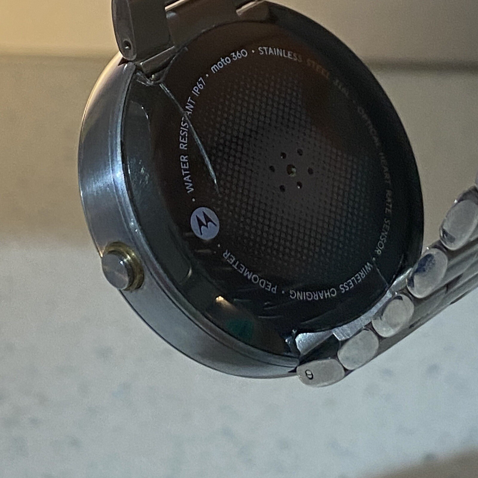 Motorola Moto 360 Metal Case Silver Link Bracelet Men’s Smartwatch Android Wear