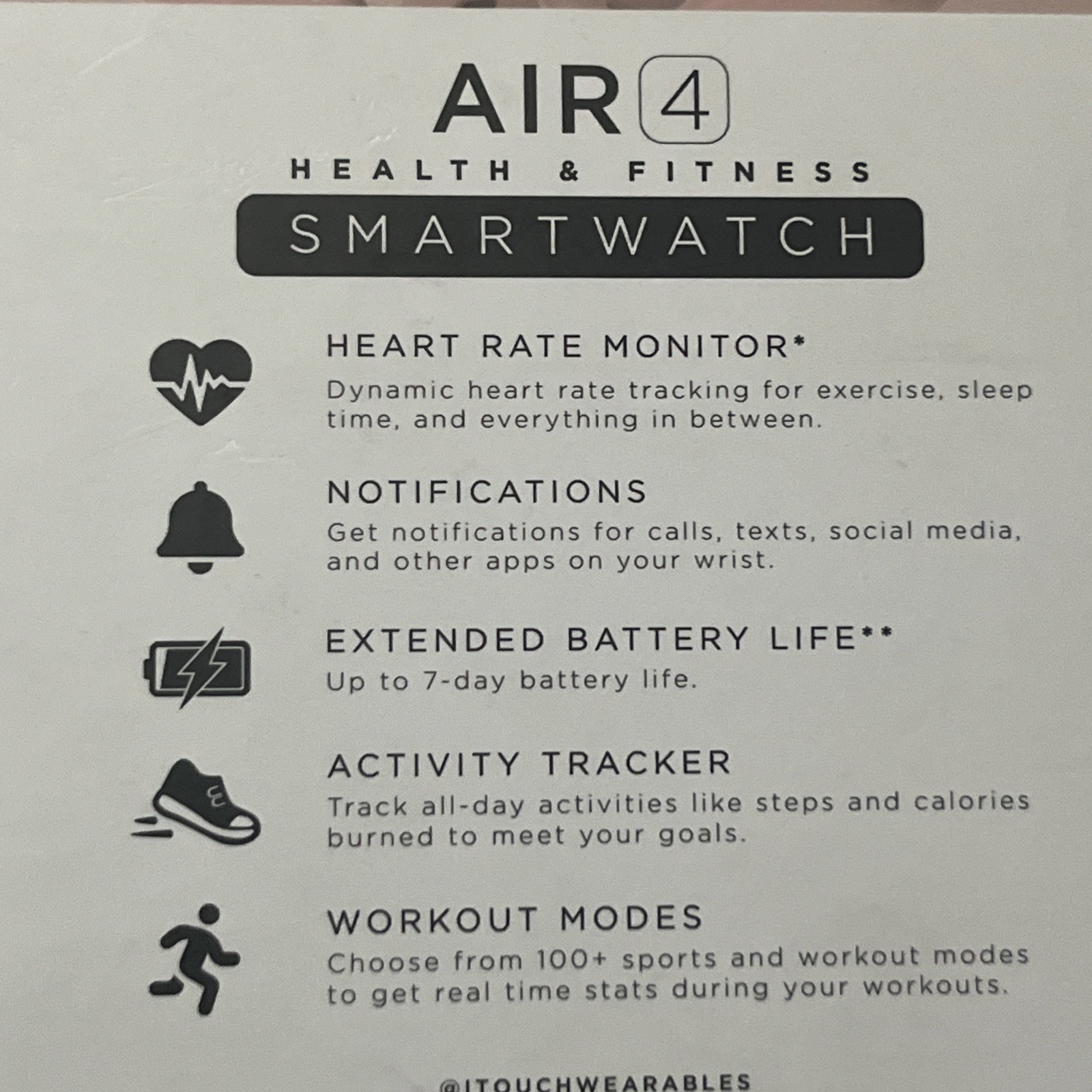 Brand New iTouch Air 4 Smartwatch TA4M01-C12 Rose Gold Case w/ Blush Strap