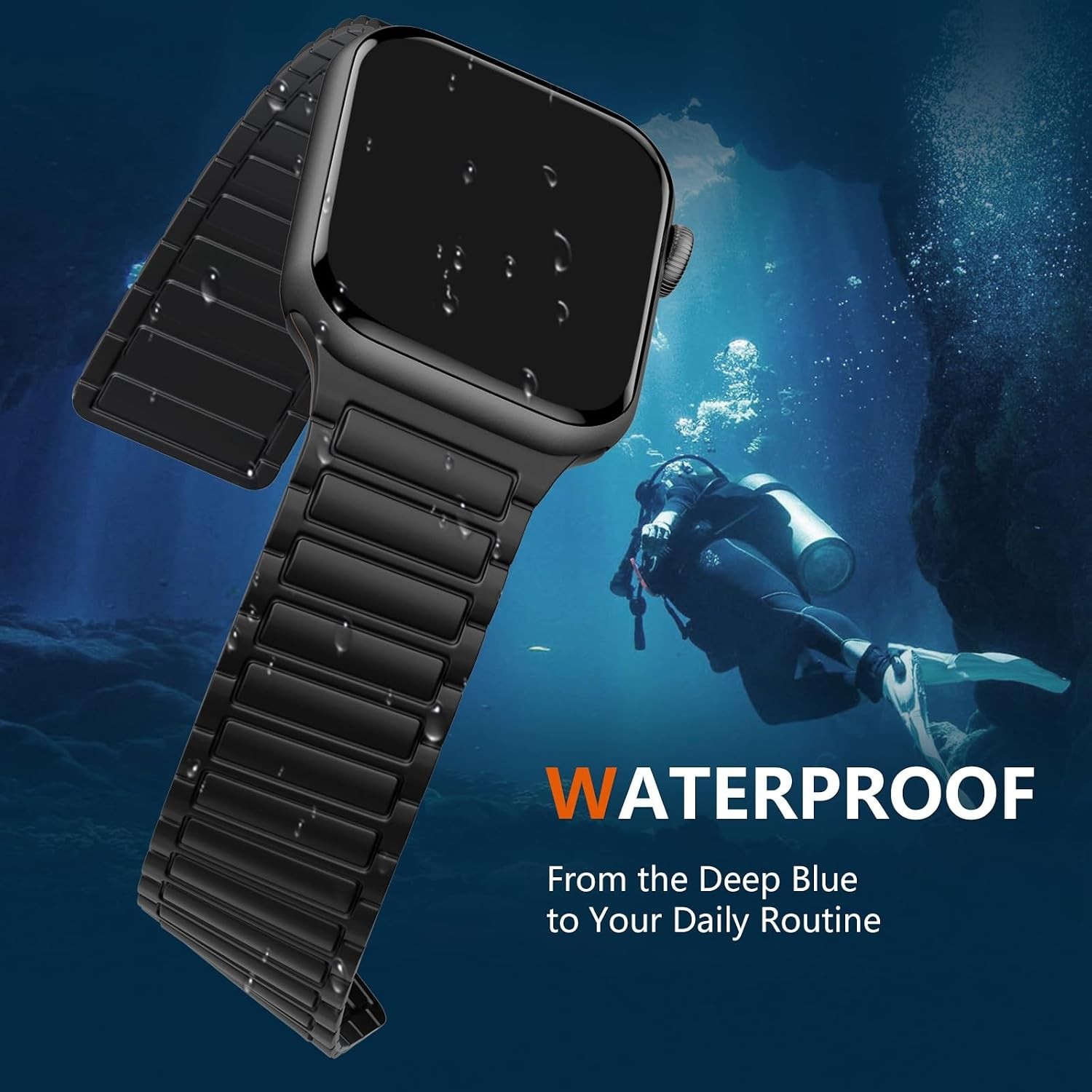 Silicone Strap Compatible with Apple Watch Series 11 44mm Solo Loop