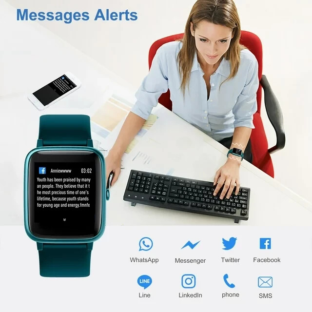 Women’s Men’s Smart Watch Waterproof for Samsung Android and Bluetooth.NEW