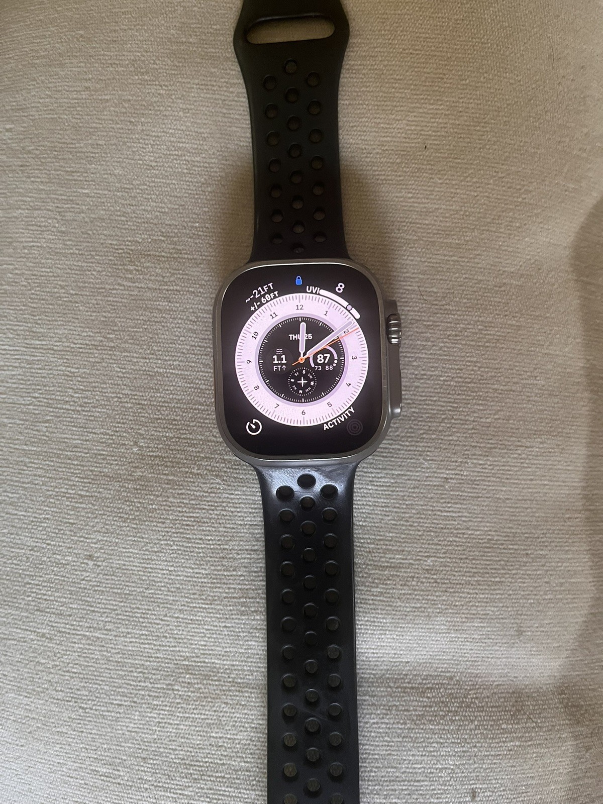 Unlocked Apple Watch Ultra 2 49MM Silver Titanium White Ocean Band MREJ3LW/A