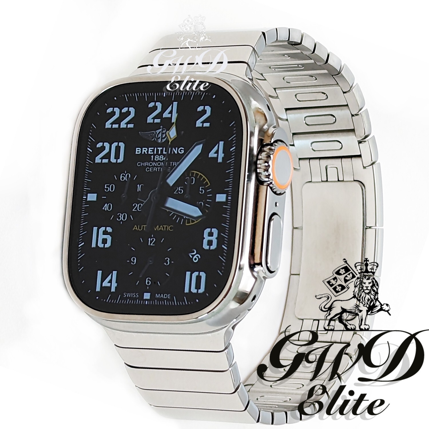 Custom Diamond Polished 49MM Apple Watch ULTRA Mirror Finish Apple Link Band