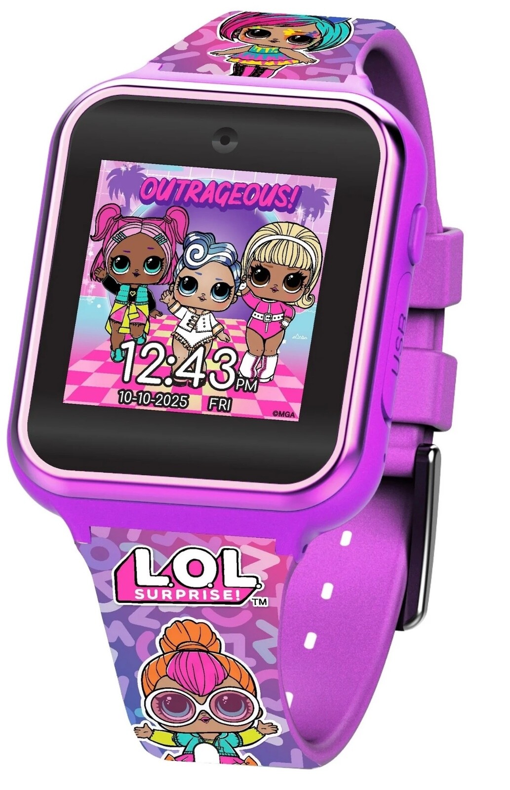 Kids Interactive Smartwatch Fitness Games Camera Calculator LOL Surprise Purple