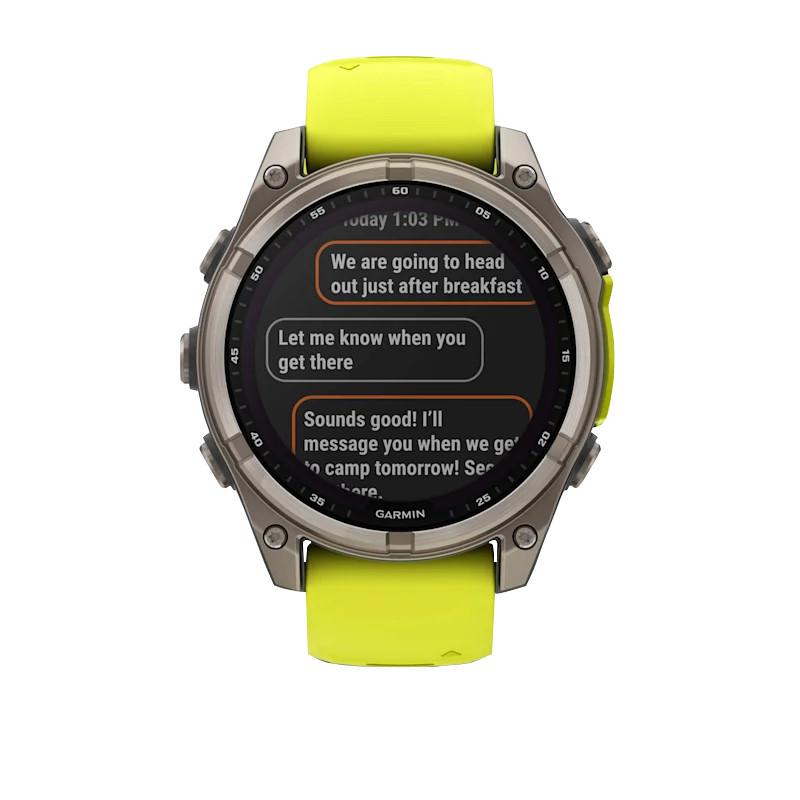 Garmin Fenix 8, 47mm AMOLED, Solar Sapphire Titanium Yellow (010-02906-20)