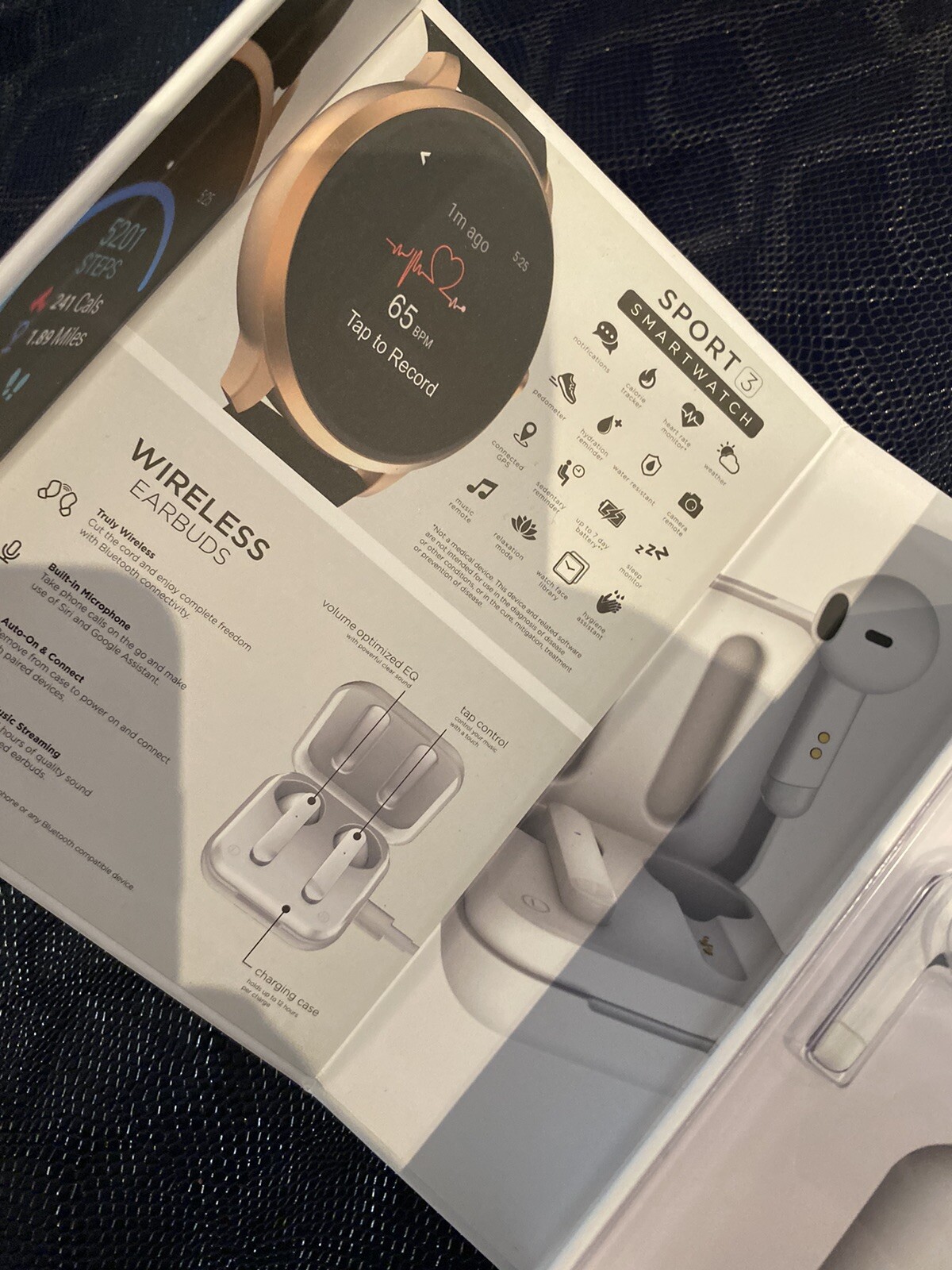 Lot Of 2 I Touch Wearable Mens Watches With Ear Pods